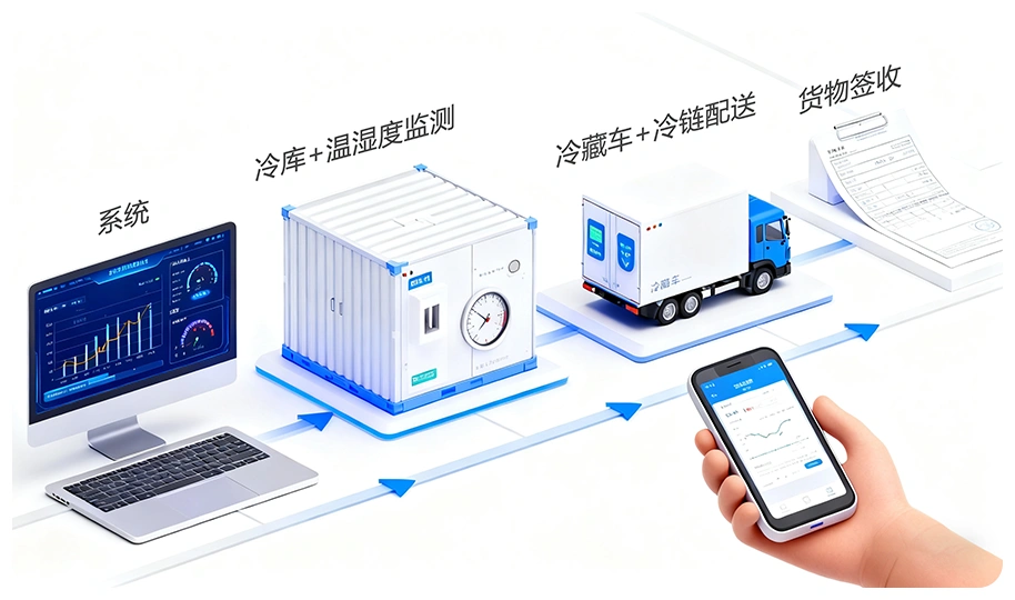 农业数字管理软件冷链仓储与物流配送示意图