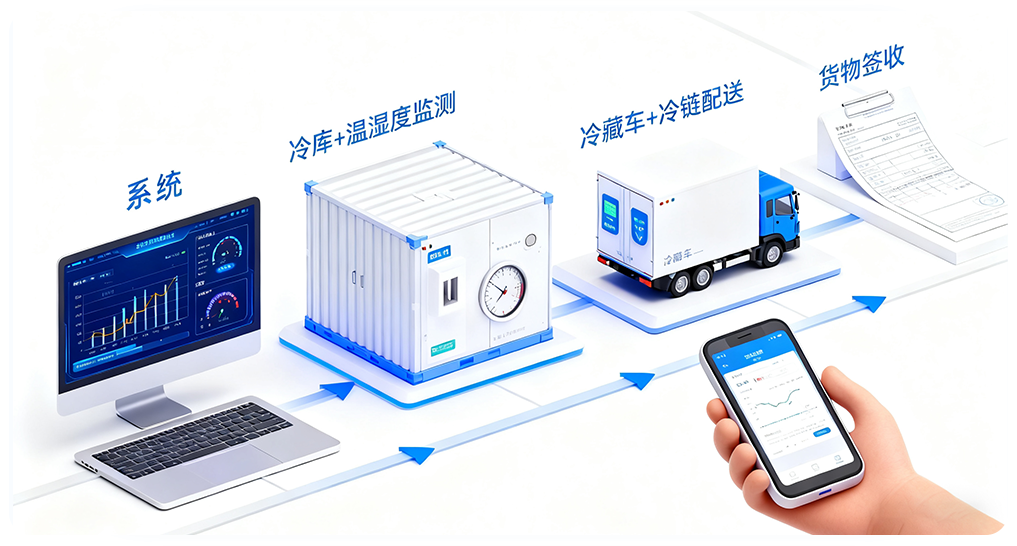 遨智云冷链园区管理平台的冷链仓储管理逻辑示意图