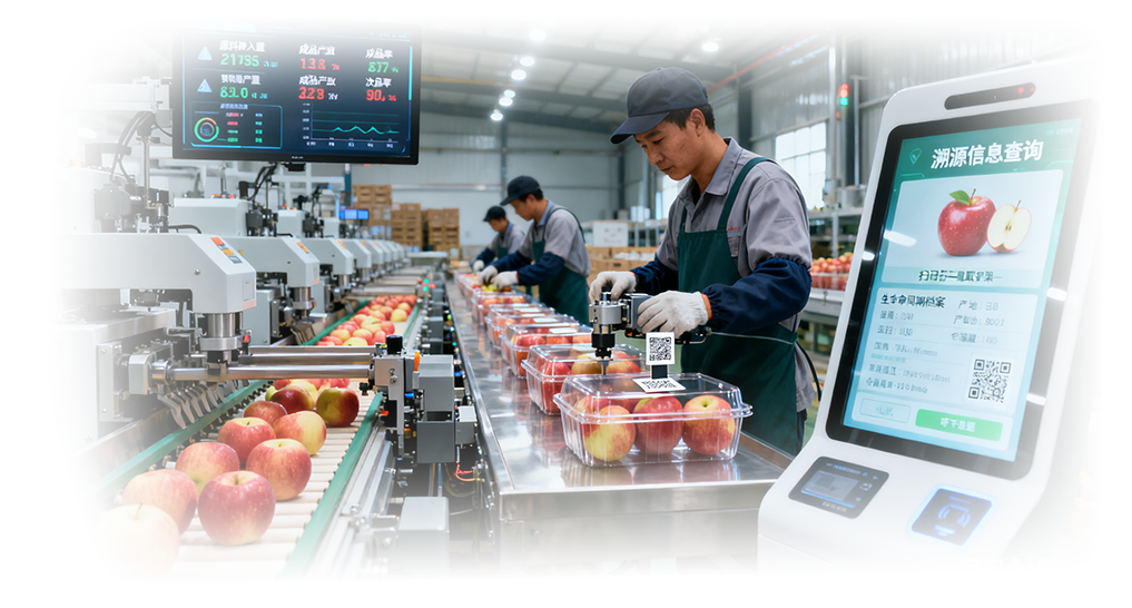 冷库内工作人员对生鲜食品进行加工处理