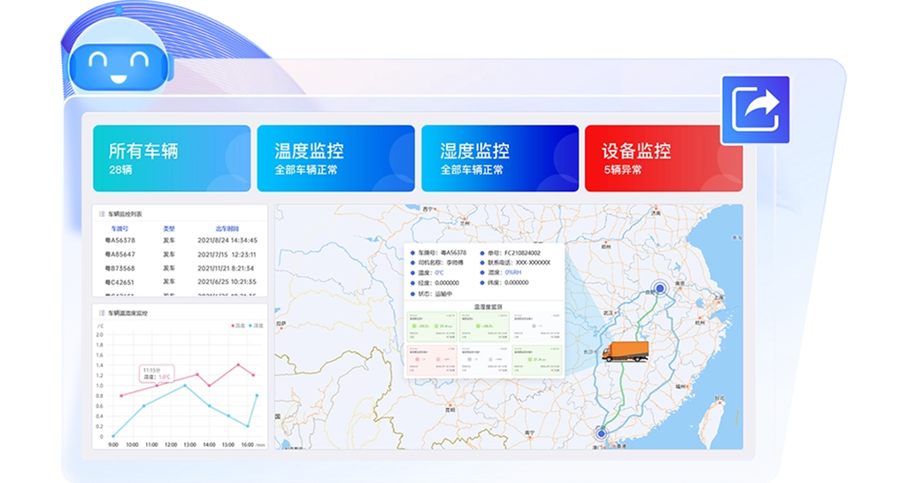 遨智云冷库管理系统的物流配送管理软件界面