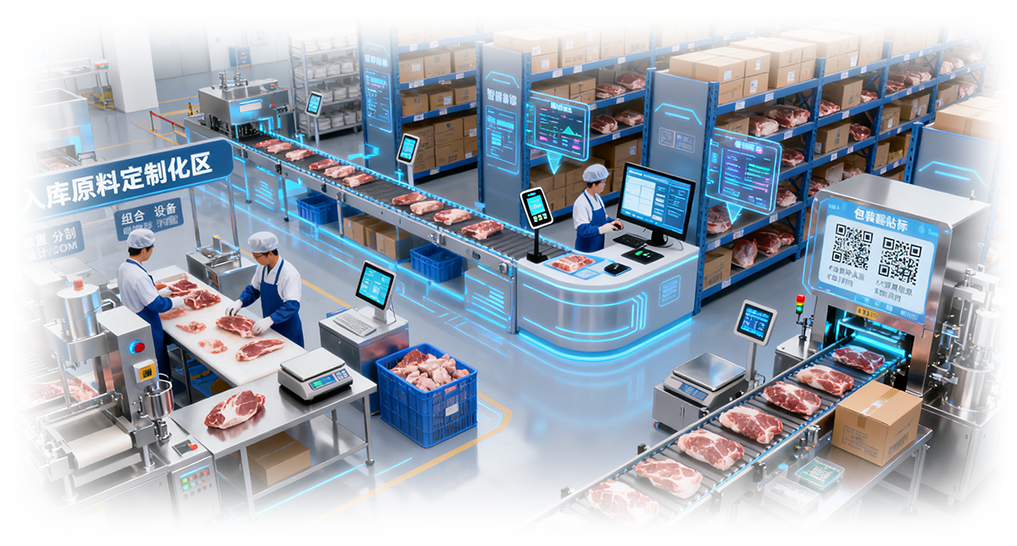 冷链园区用遨智云系统管理食品的生产加工分选环节
